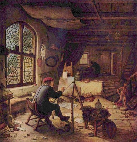 Adriaen van ostade The painter in his workshop oil painting picture